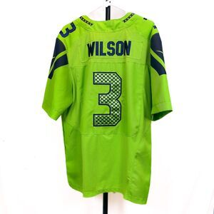 Russell Wilson #3 Seattle Seahawks Nike On Field Green Jersey Mens XL SZ 48